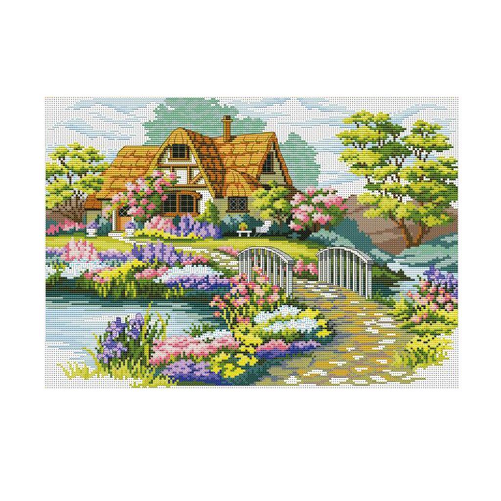 Stamped Cross Stitch Kits Handmade Needlework for Beginners