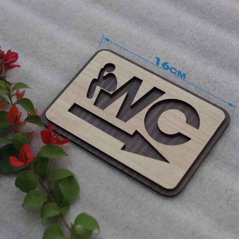 Bảng Gỗ Vintage Decor Toilet - WC Nam Nữ - Resroom có khắc theo yêu cầu