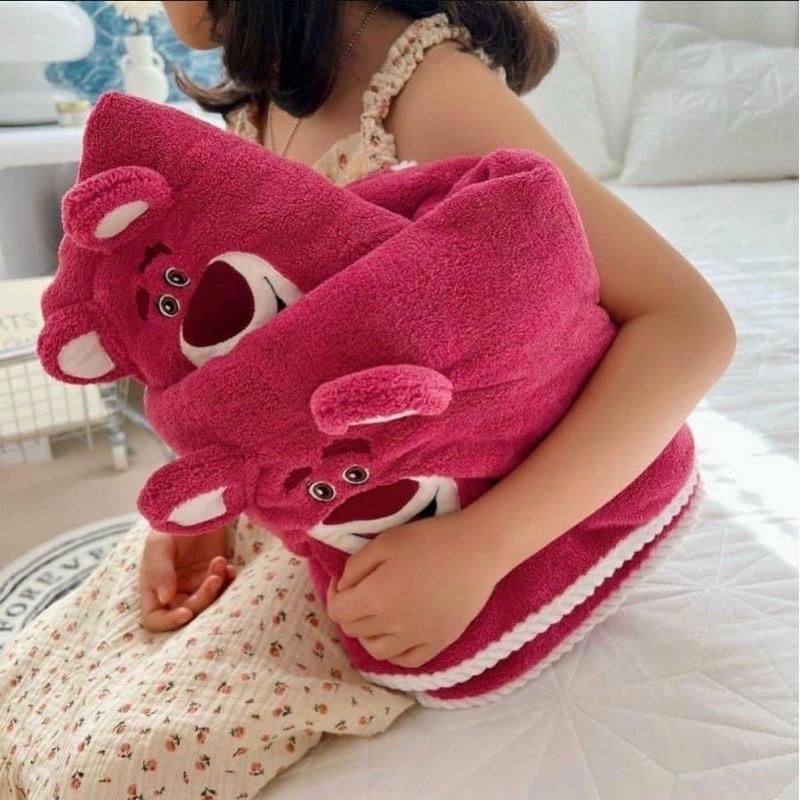 (Sét 2) khăn tắm + khăn mặt gấu hồng LOTSO