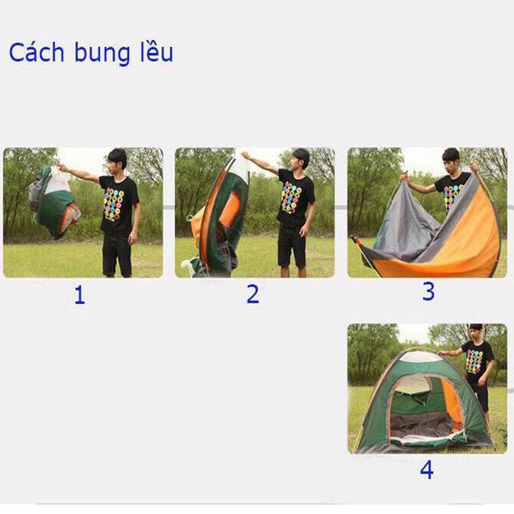 Lều Cắm Trại Lều Du Lịch Tự Bung Gấp Gọn Chống Nước 2-3 Người Giao Màu Ngẫu Nhiên - Hàng Loại 1