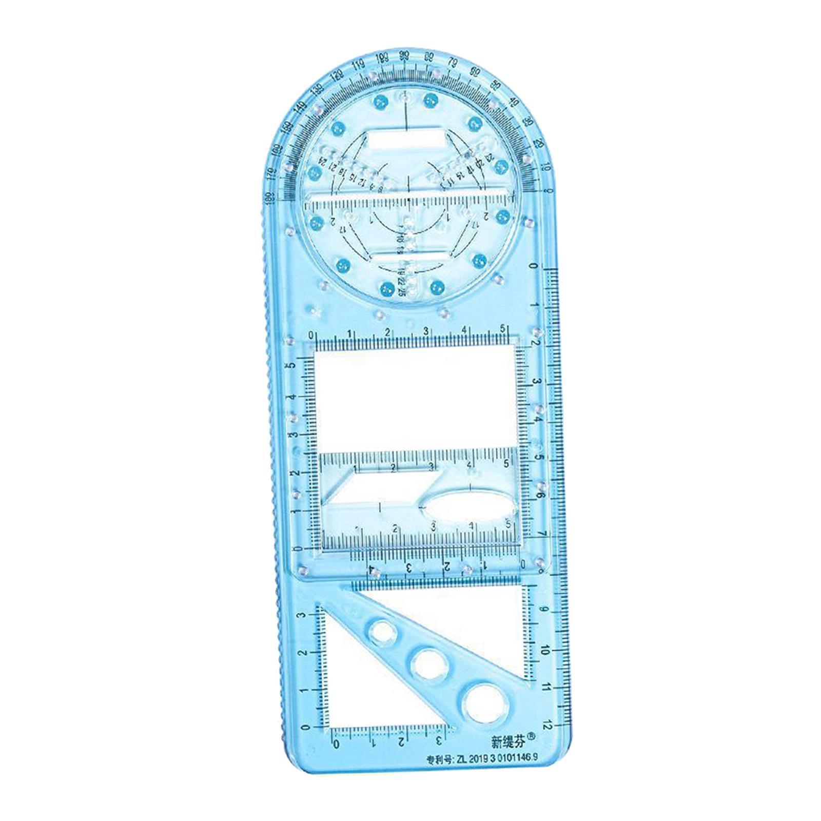 Multifunctional Geometric Ruler Supplies Office Mathematics Drawing Template