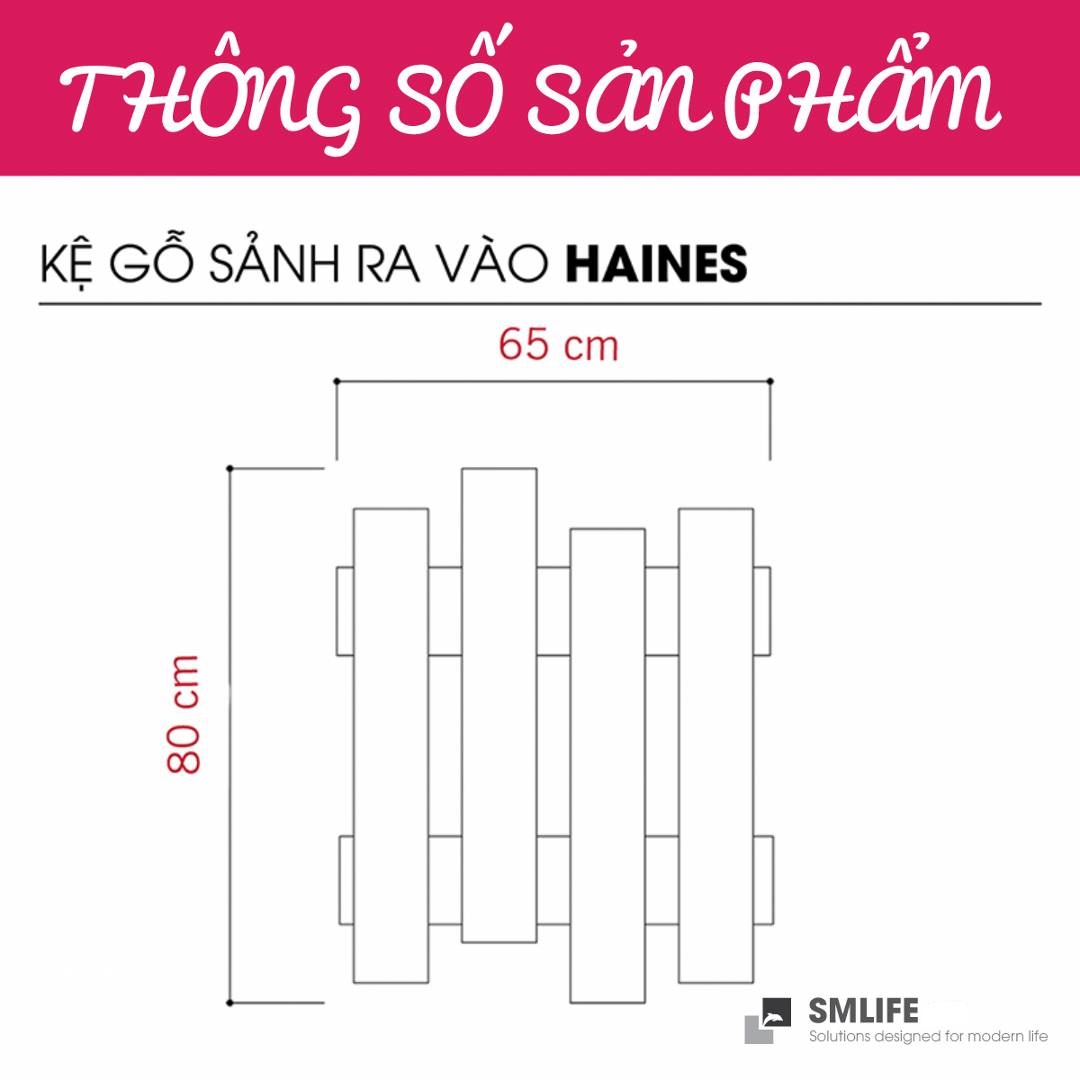 Kệ gỗ treo tường sảnh ra vào Haines