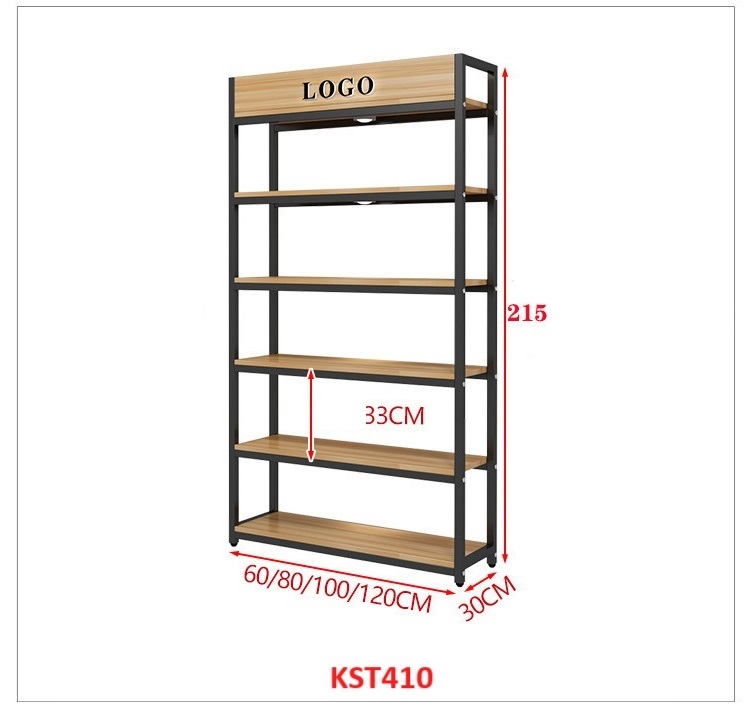 Kệ trưng bày sản phẩm, hàng hóa , kệ trang trí khung sắt mặt gỗ KST410 - Nội thất lắp ráp Viễn Đông Adv