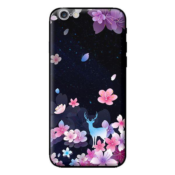 Ốp in cho iPhone 6s Plus Hoa Hươu Nền Đen - Hàng chính hãng