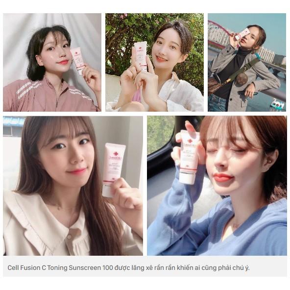 Kem chống nắng nâng tông da Cell Fusion C Toning Sunscreen 100 SPF50+/ PA +++