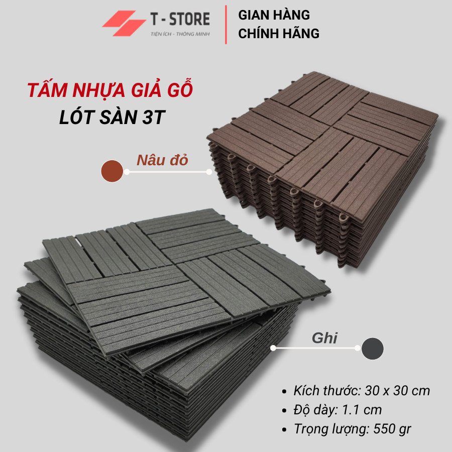 COMBO22 Vỉ nhựa lót sàn 12 NAN - Phong cách mới. Chống trơn trượt ban công, bể bơi, sân vườn, sân thượng, nhà tắm