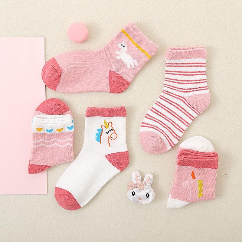 Set 5 đôi tất trẻ em xuất Hàn cao cấp ngựa Pony cho bé