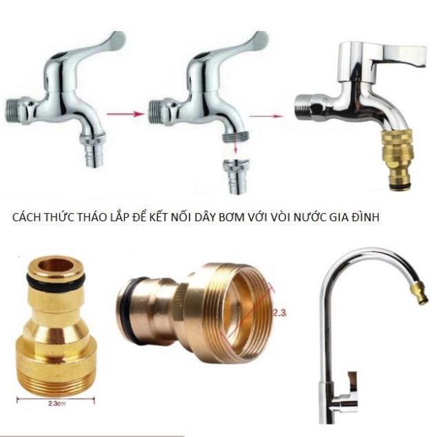 Bộ dây vòi xịt nước rửa xe, tưới cây . tăng áp 3 lần, loại 7m, 10m 206701 đầu đồng,cút,nối đồng + tặng đai