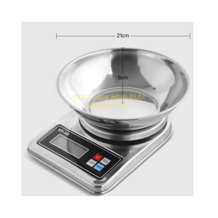 Cân điện tử mini nhà bếp INOX FX03 để bàn 3kg/0.1g - 5kg/1g (cân tiểu ly - cân gia vị). Tiện lợi phù hợp gia đình và kinh doanh nhỏ [ CÂN HOÀNG MINH PHÁT