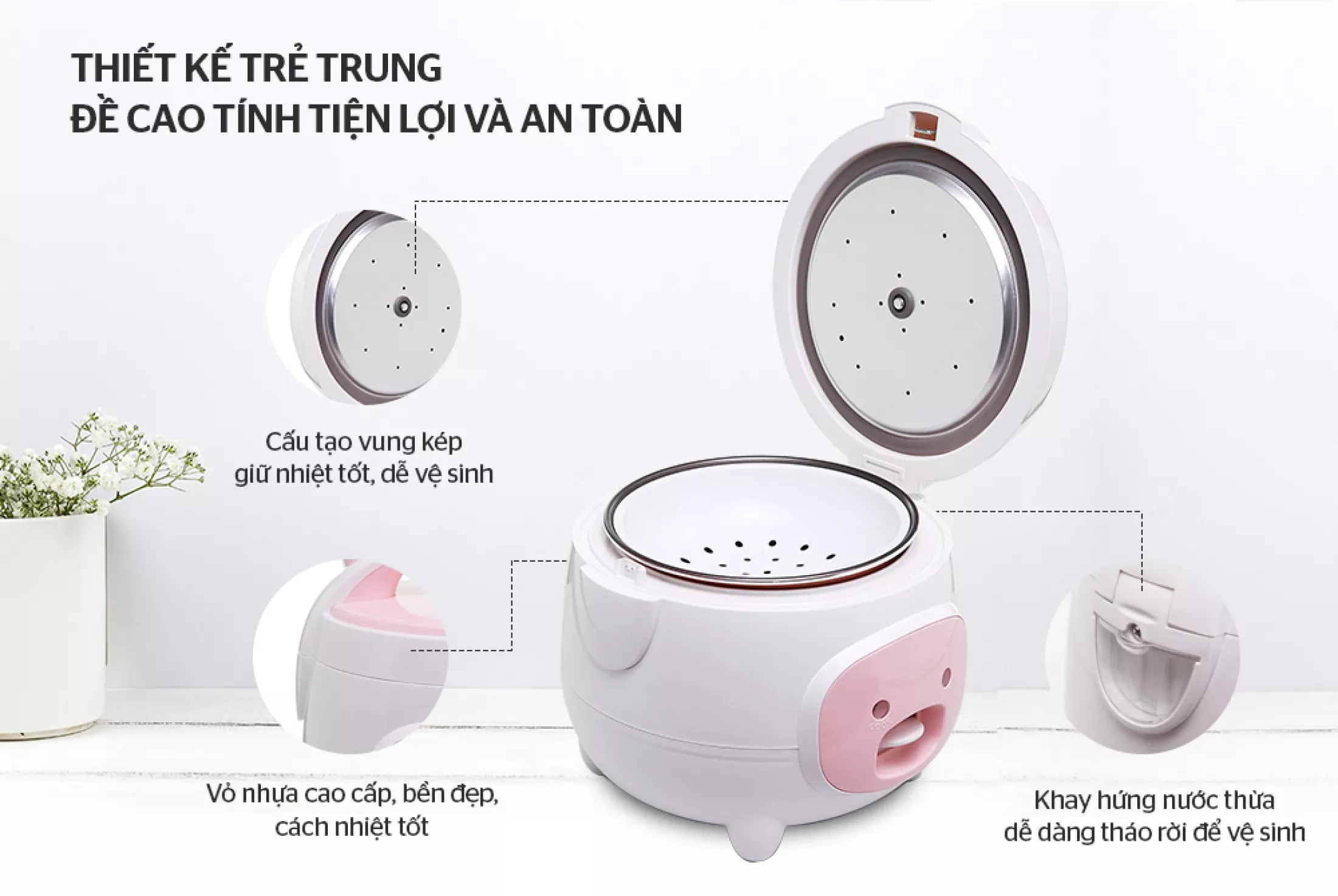 Nồi Cơm Điện Hình Con Lợn 1.8L GK-182 - Màu Ngẫu Nhiên - Hàng Chính Hãng