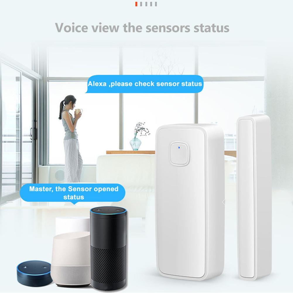 Tuya WiFi Intelligent Door Sensors Intelligent Home Linkage Equipment Intelligent Home Devices Wireless Voice View APP View Functions Burglar Alarm Sensors Compatible With Alexa Google Home