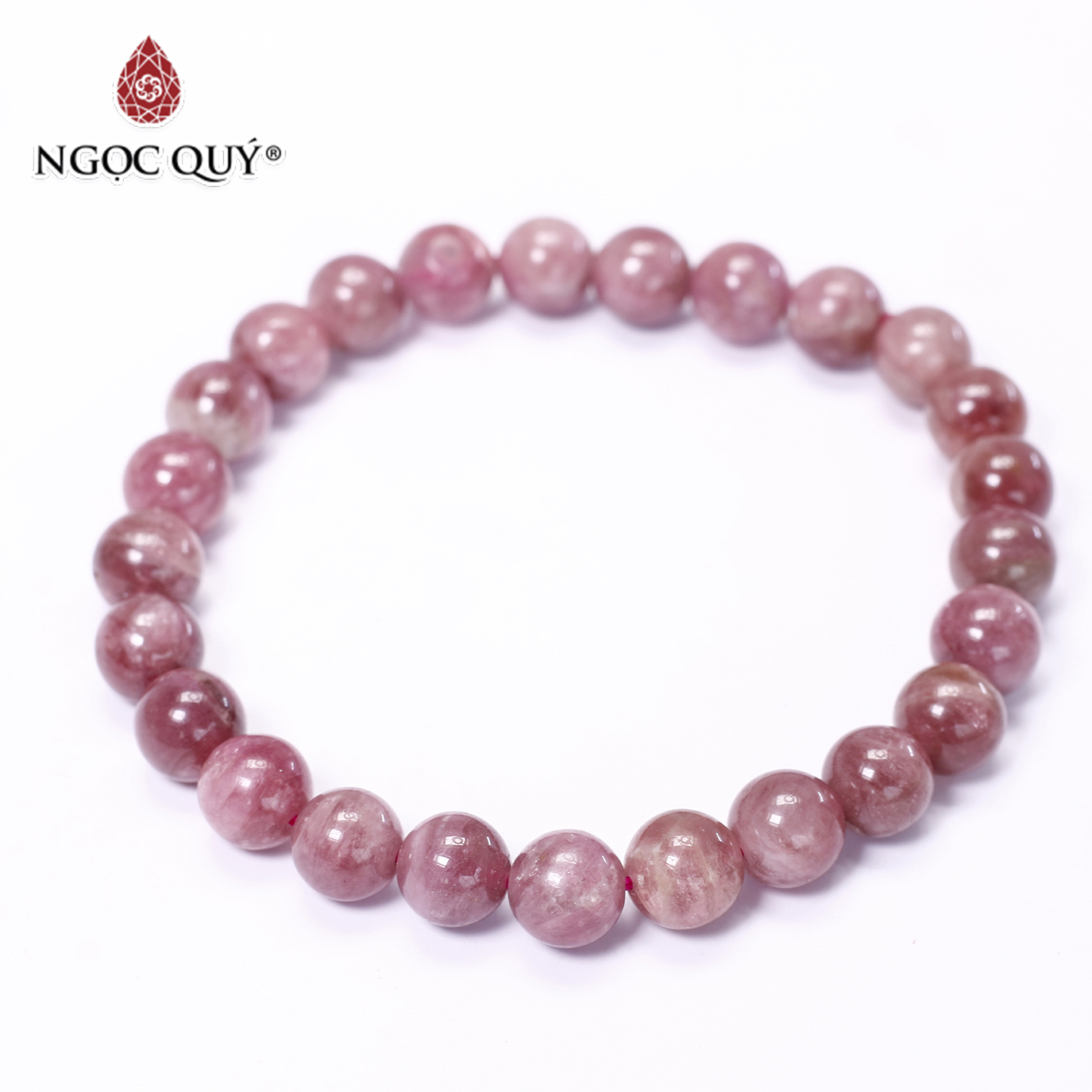 Vòng tay trơn đá Ruby mệnh hỏa , thổ - Ngọc Quý Gemstones