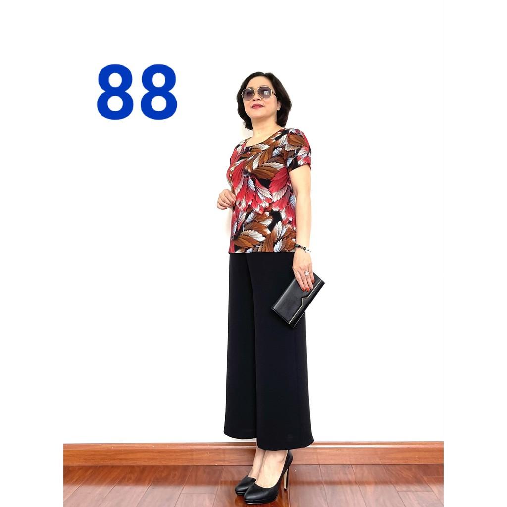 Đồ Bộ Trung Niên 2021 - Bộ đồ phối áo lụa hàn châu, quần đũi cao cấp, Siêu mềm, Siêu mát - - Laddy_store