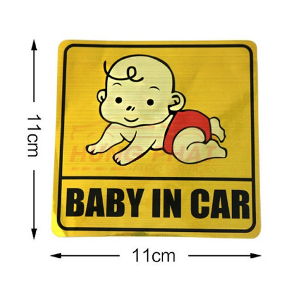 1. Tem Dán Ô Tô Baby In Car, Dán Đuôi Xe Ô Tô, Decal Dán Trang Trí Xe Ô Tô Nhiều Hình Ngộ Nghĩnh