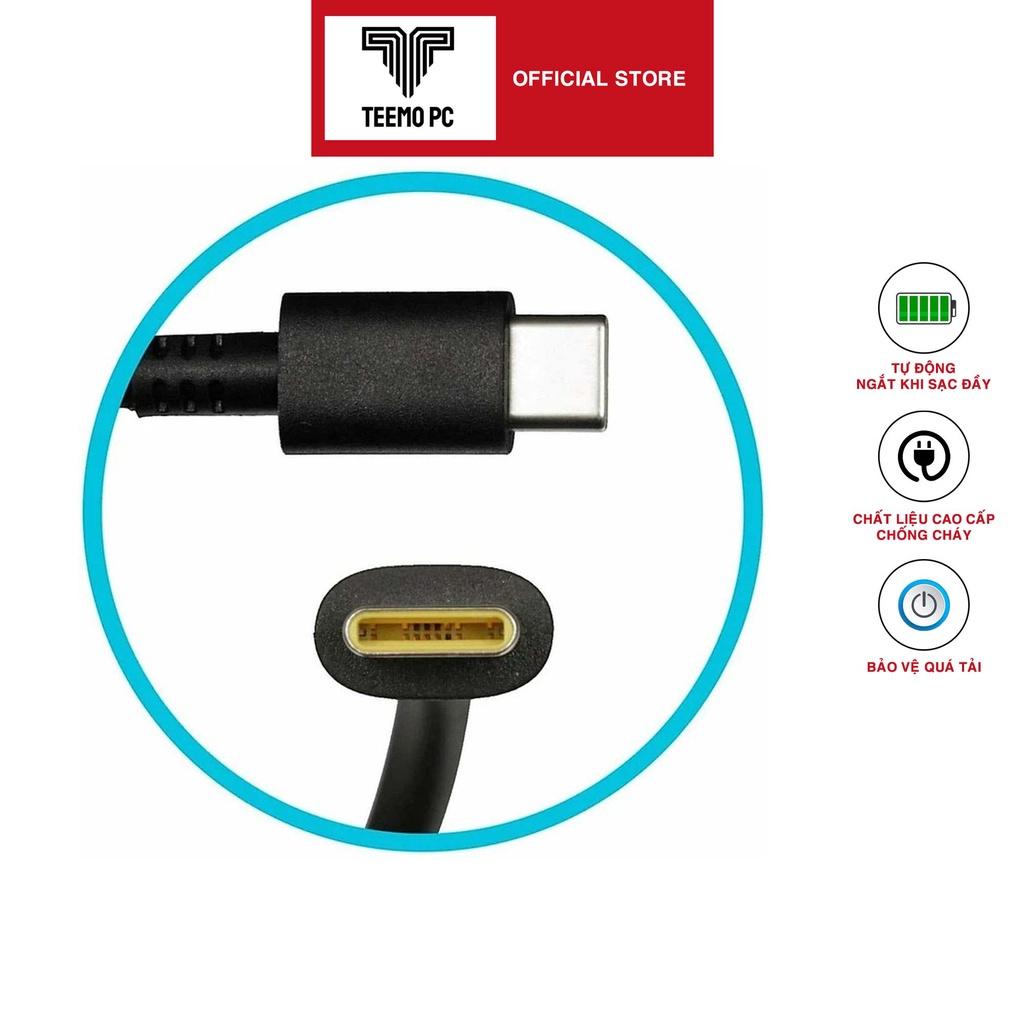 Sạc TeemoPC dùng Tương Thích Cho laptop Lenovo 65w 3.25a chân type C kèm dây nguồn Hàng Nhập Khẩu