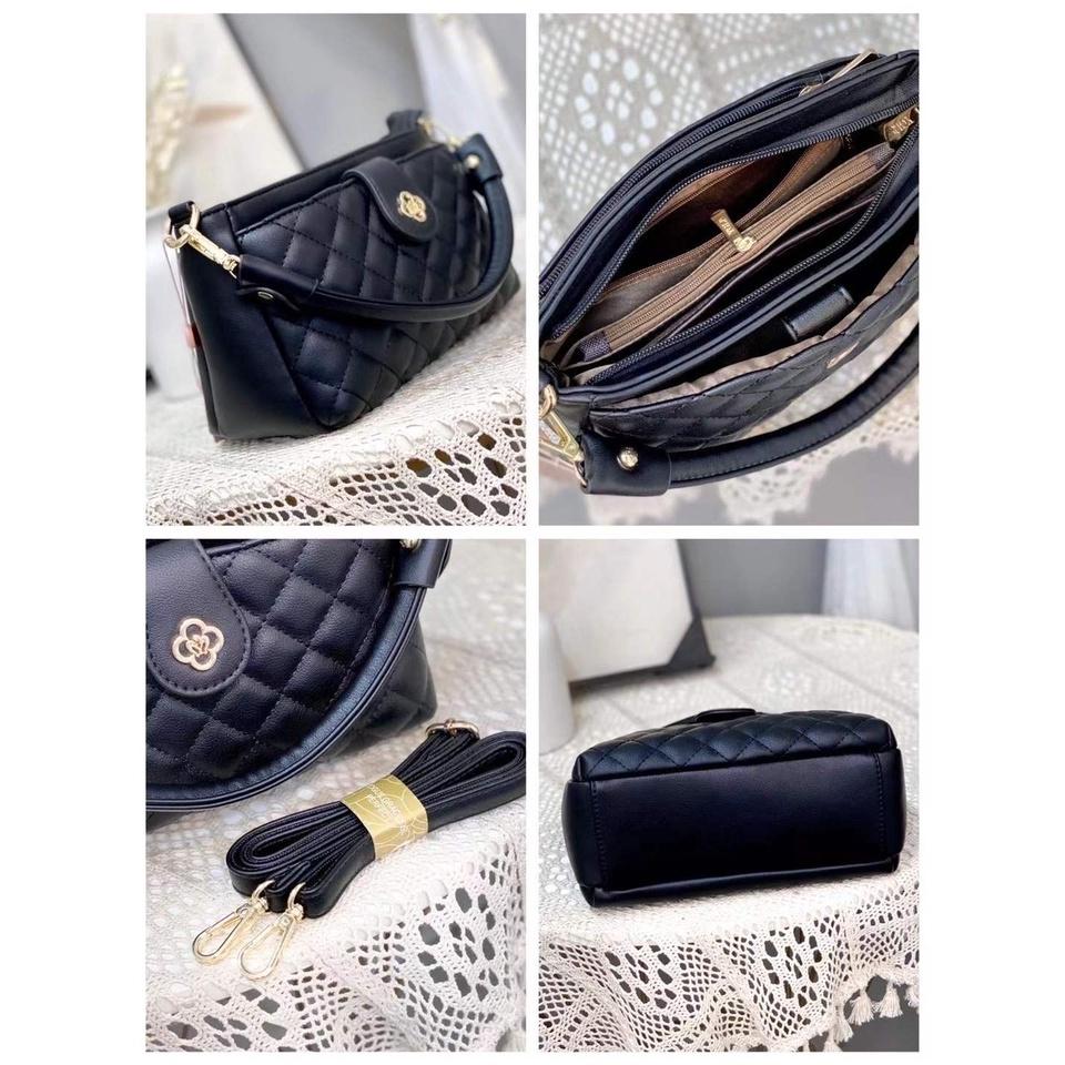 Túi xách kẹp nách nữ da mềm dập vân nổi họa tiết monogram thời trang trung niên nhiều ngăn đựng tiện dụng Y3180