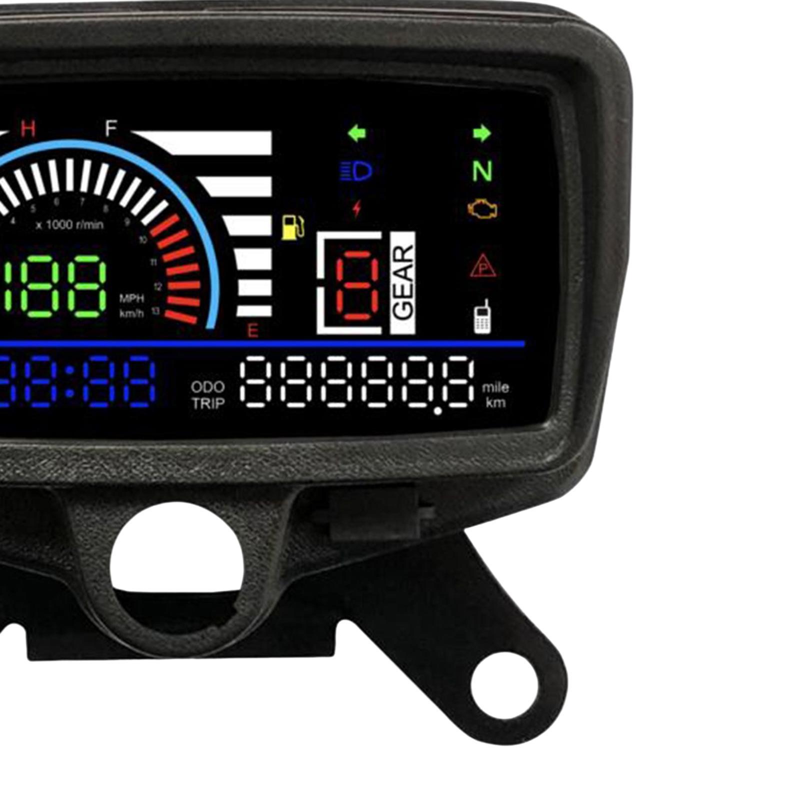 LCD Digital  Fuel Indicator Gear Display Turn Signal Display, 12V  Gauge for CG125-Cg150 Accessory Easy Installation.