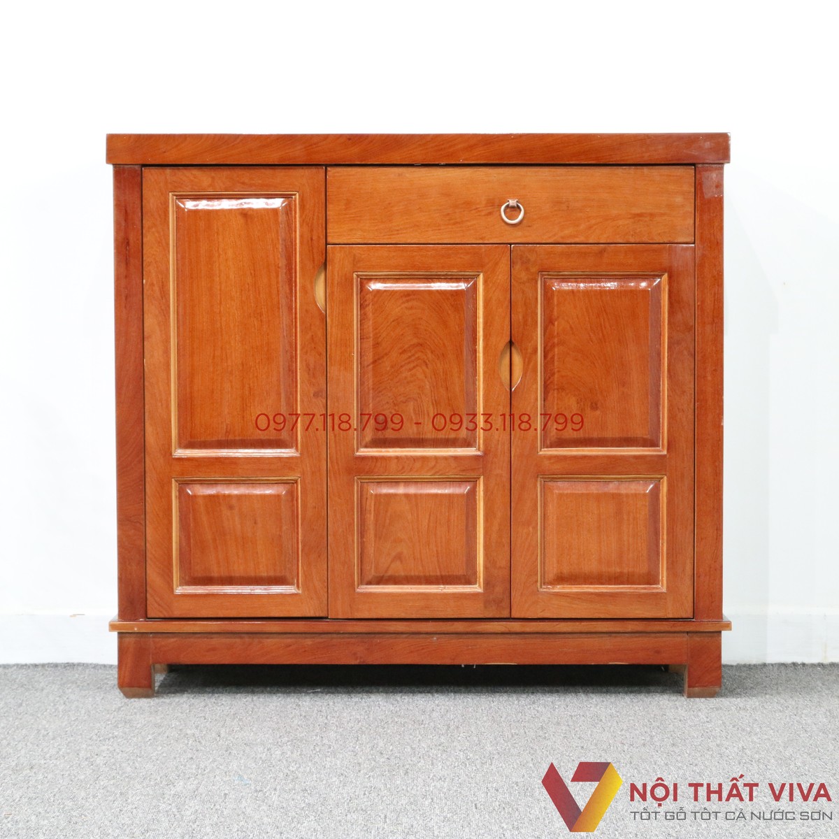 Tủ Giày Dép Gỗ Hương Đá 3 Cánh Đẹp Giá Rẻ