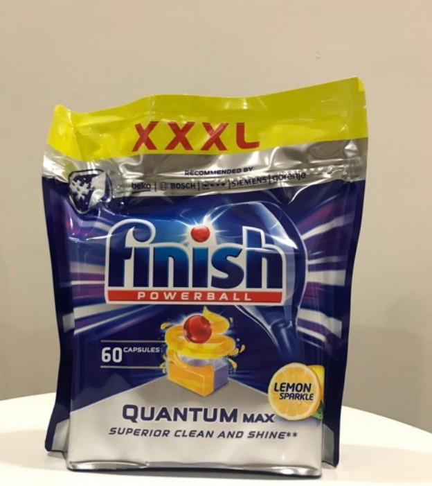 Túi 60 viên rửa chén Finish Quantum Dishwasher Tablets Lemon - hương chanh haoimart 01