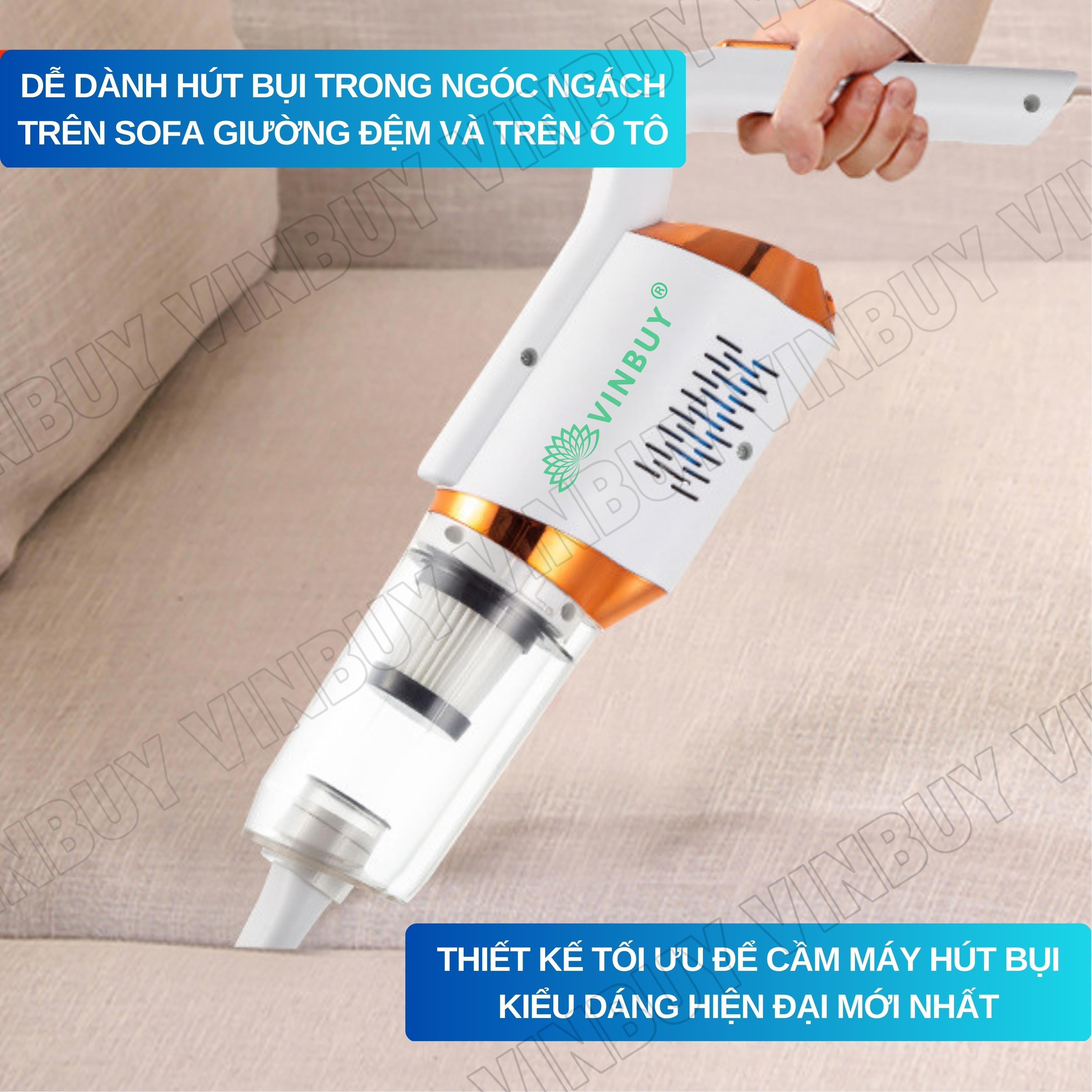 Máy Hút Bụi Cầm Tay Không Dây VinBuy Sử Dụng Pin Sạc, Vacuum Cleaner Đa Năng Lực Hút Mạnh Mẽ 18000PA, Máy Hút Bụi Ô Tô, Máy Hút Bụi Gia Đình - Hàng Chính Hãng