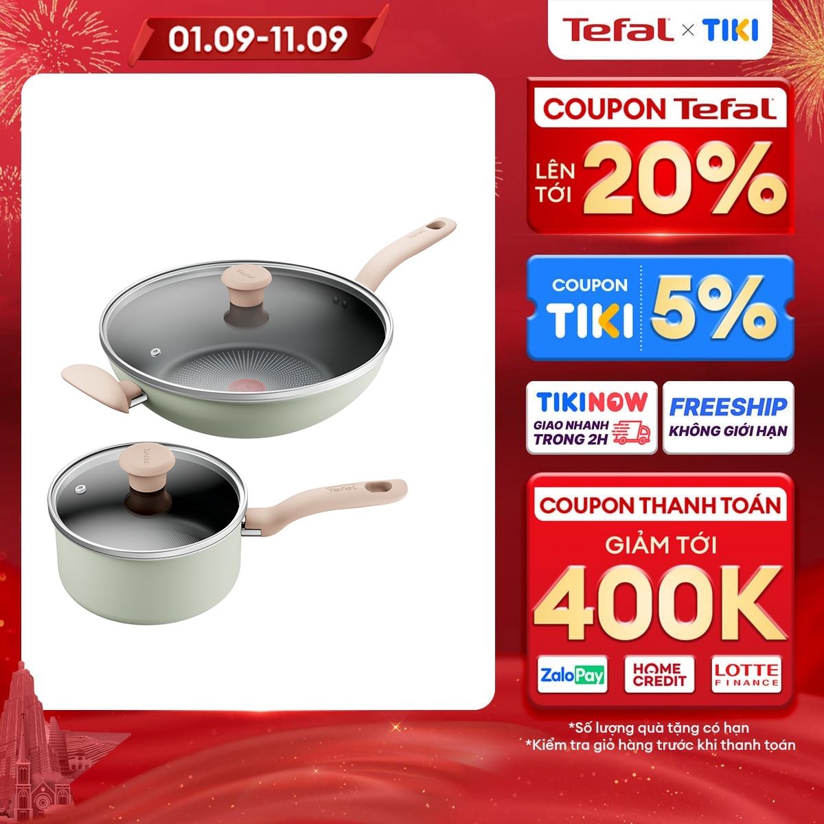 Bộ Nồi chảo chống dính đáy từ Tefal So Matcha (Combo 5 món - 2 món nhiều kích cỡ lựa chọn) - Hàng chính hãng