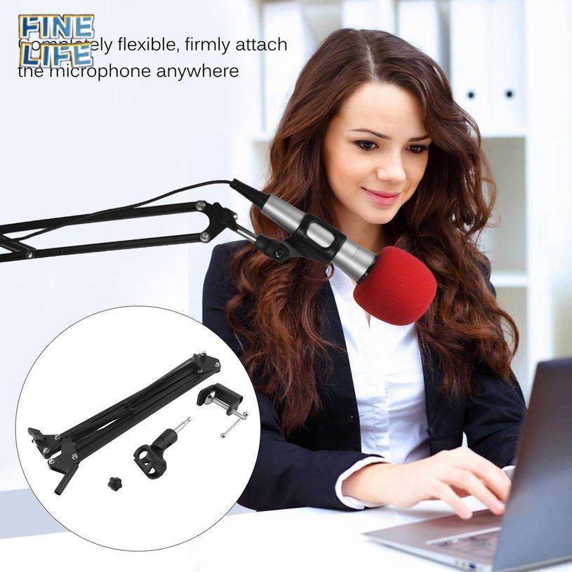 Mic Microphone Suspension Boom Scissor Arm Stand Holder For Studio Broadcast