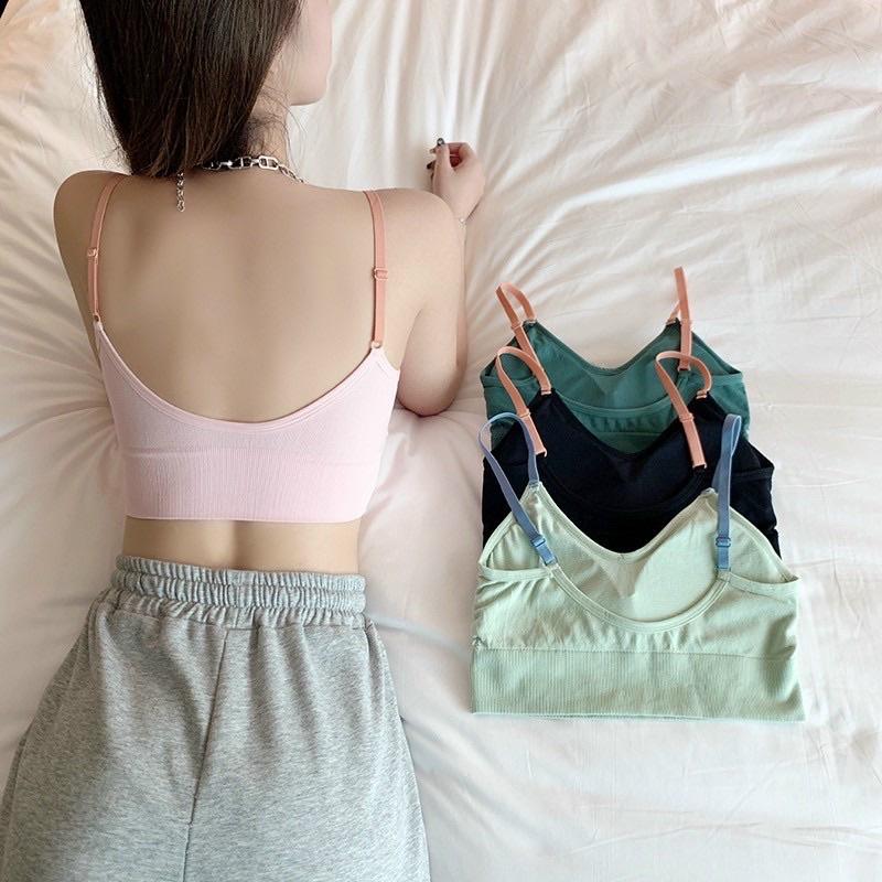 Bra Khoét lưng BaBe cocoland nâng ngực chất liệu cotton -Áo Croptop nữ 2 dây croptop nữ kiểu ôm body co giãn 4c mềm mịn