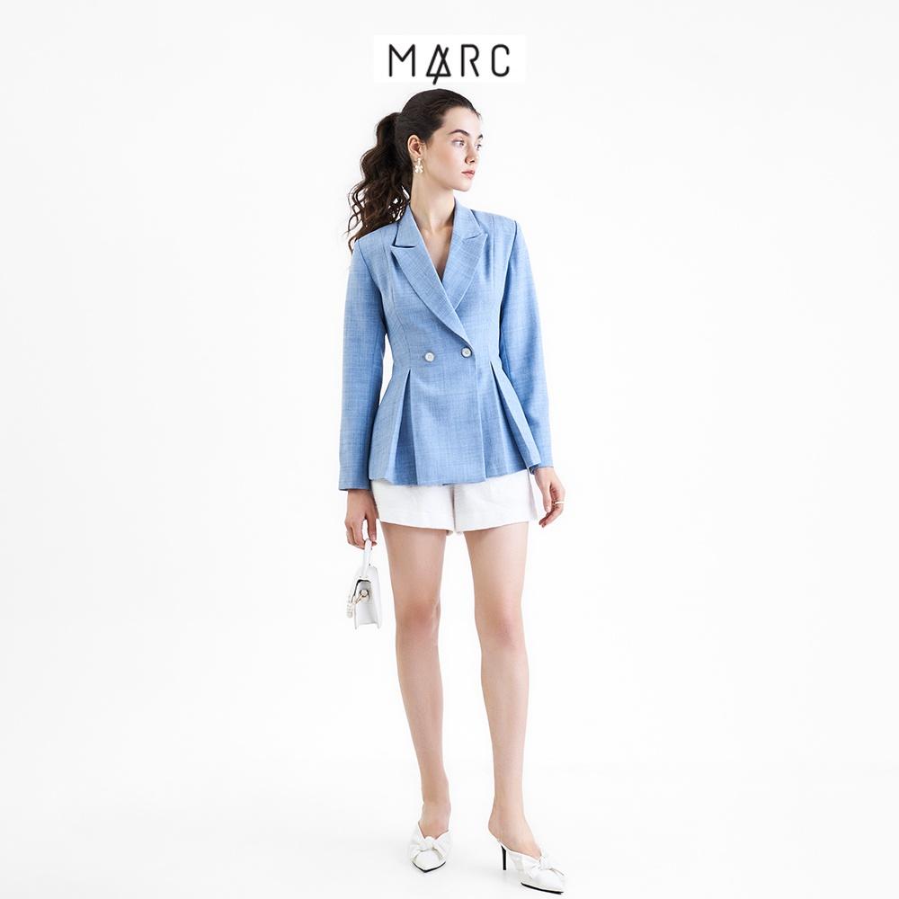 Áo blazer nữ MARC FASHION 2 nút xếp li thân trước FASH101522