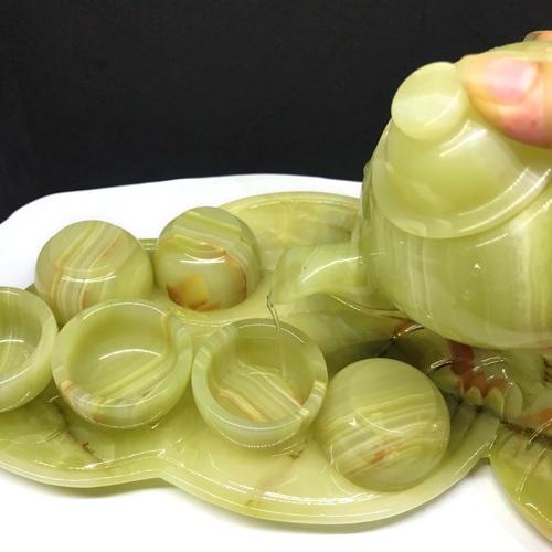 Bộ Ấm Trà Bằng Đá Xanh Onyx Hoặc Pakistan, Vật Dụng Trưng Bày Phòng Khách Mang Đến Sự Ấm Cúng Gia Đình