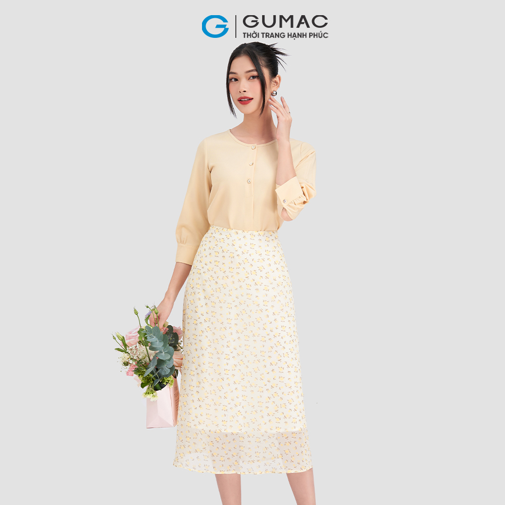 Áo kiểu tay chiết ly GUMAC AD03011