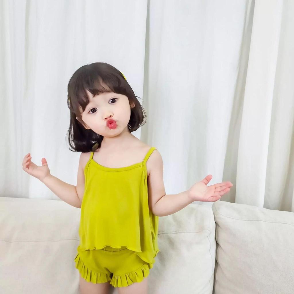 Bộ MINKY MOM 2 Dây Quần Chip Bộ 2 Dây Cho Bé Gái Hot Nhất Hè 2021  Chất Thun Lạnh Siêu Mềm Mịn Mát