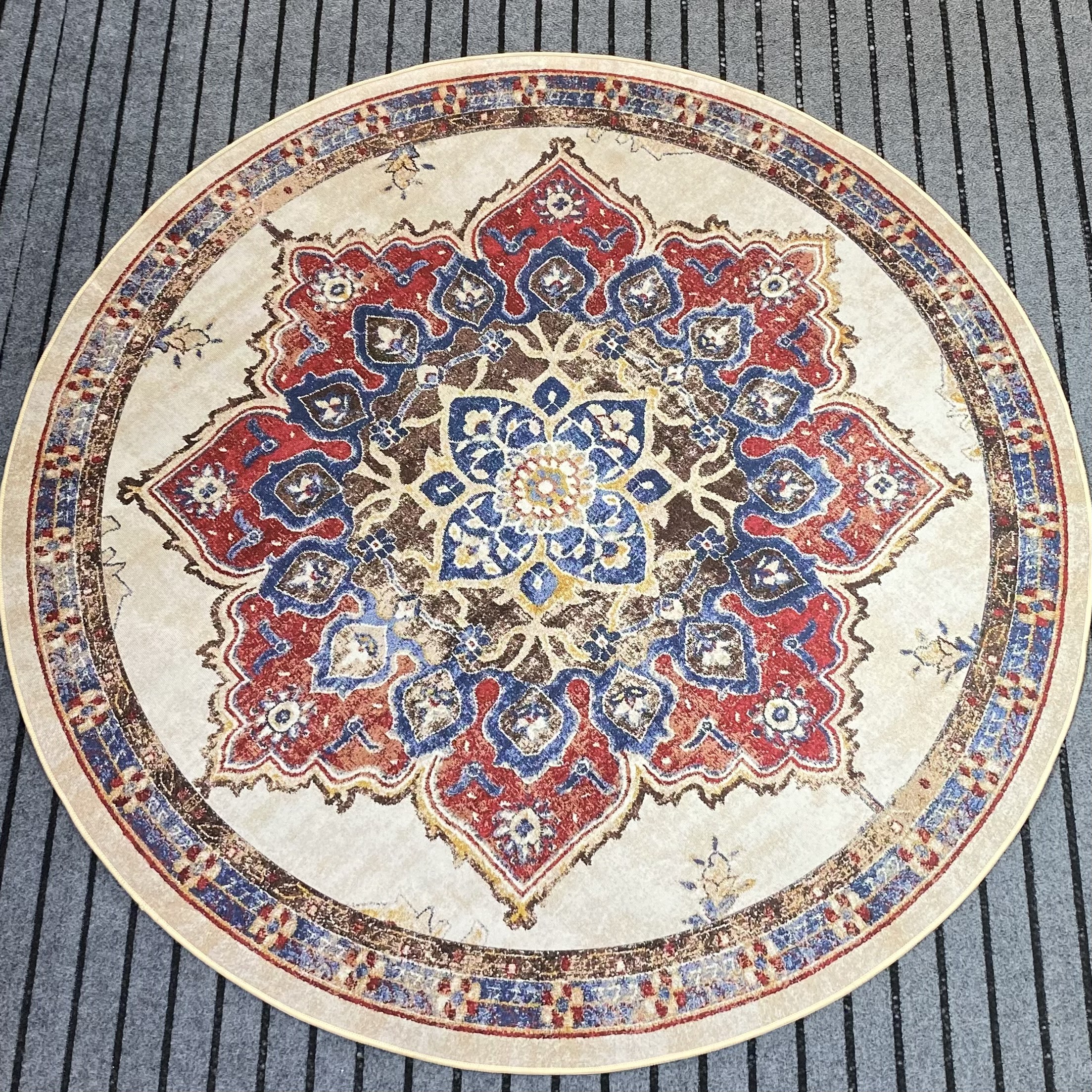 Thảm Tròn Trải Sàn Phong Cách Cổ Điển - Vintage Trang Trí Phòng Khách, Decor.