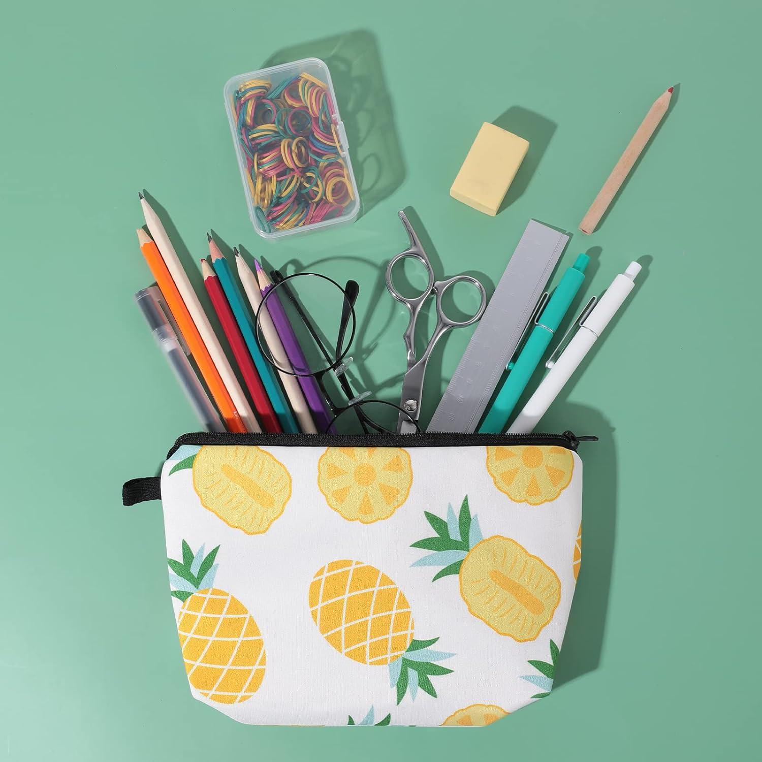 Túi vệ sinh vải nhỏ - Mẫu dứa - với dây kéo - dành cho phụ nữ