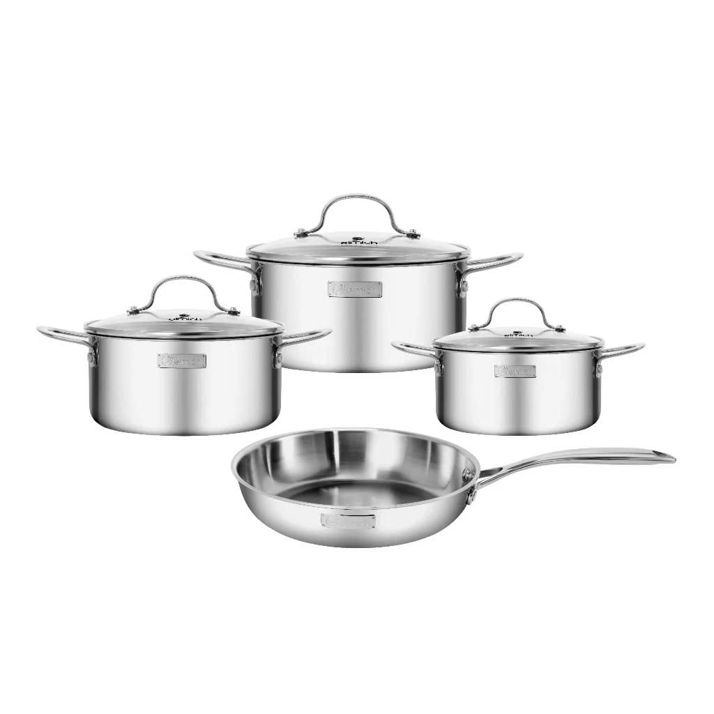 Bộ nồi chảo inox nguyên khối Elmich Trimax EL-2136OL04, nồi size 16, 20, 24cm, chảo 24cm - Hàng chính hãng