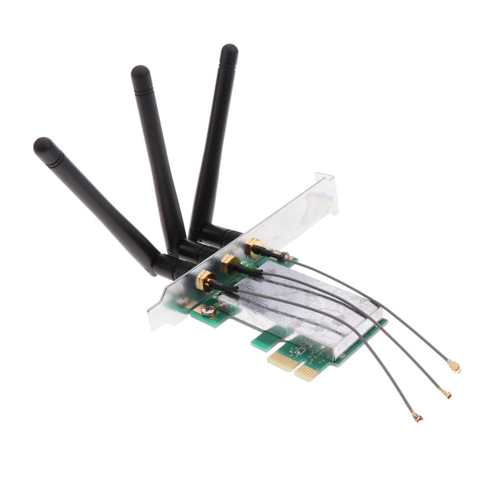 480MB/s Laptop Mini PCI-e to PCI-e 1X Wireless Adapter Wifi LAN Card & Antenna