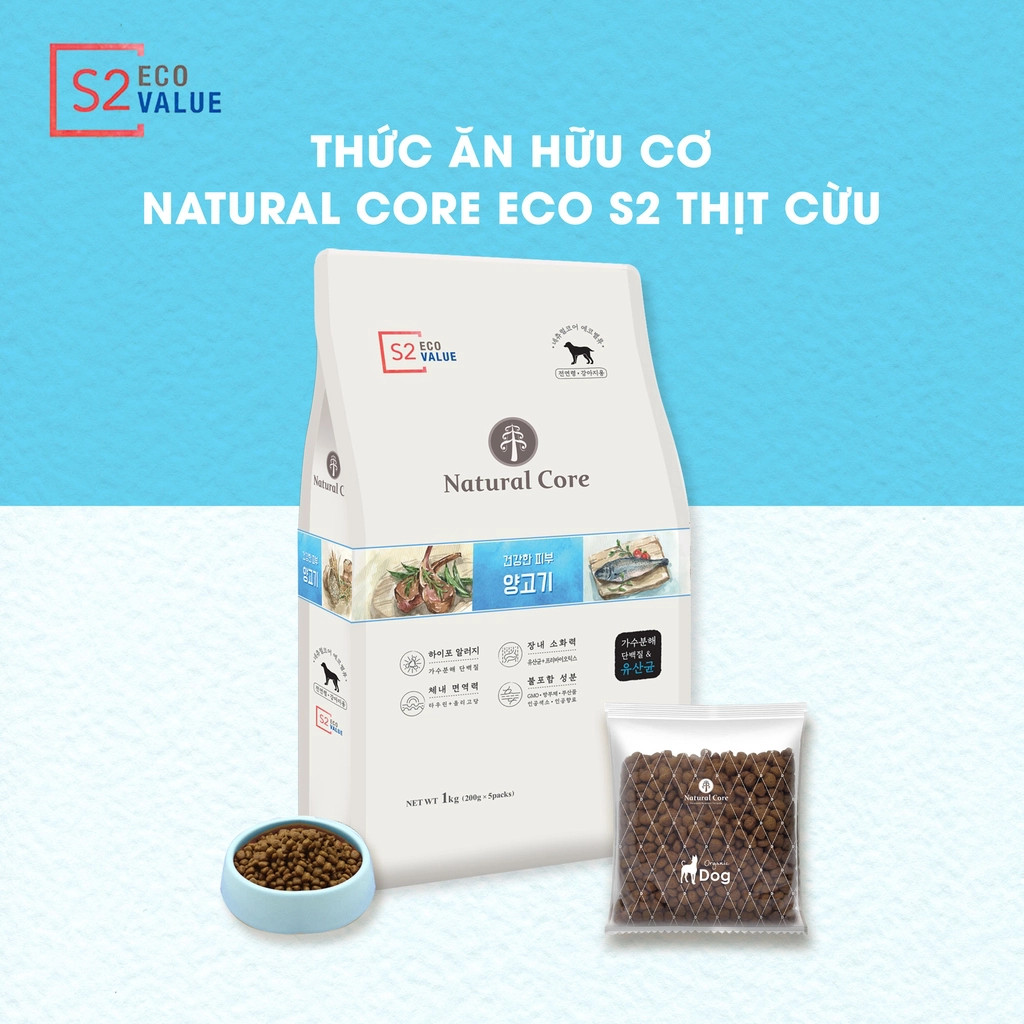 THỨC ĂN CHO CHÓ S2 (THỊT CỪU) - Natural Core [1KG] [Không gây dị ứng]