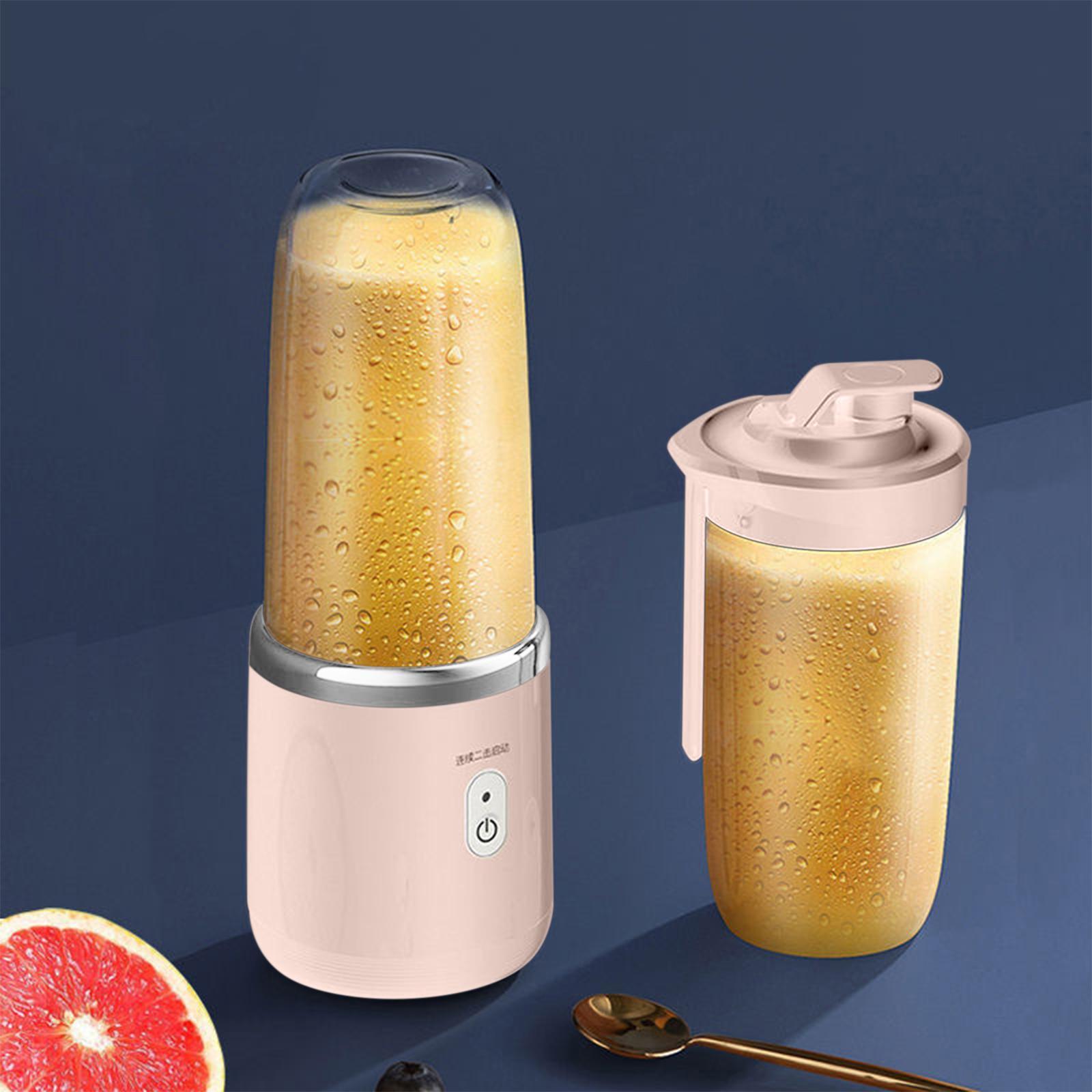 6 Blades Mini Juicer Cup Extractor, Fruit Squeezer, USB Rechargeable, 400ml Portable Blender for Shakes Smoothies Baby Food Fruit Machine