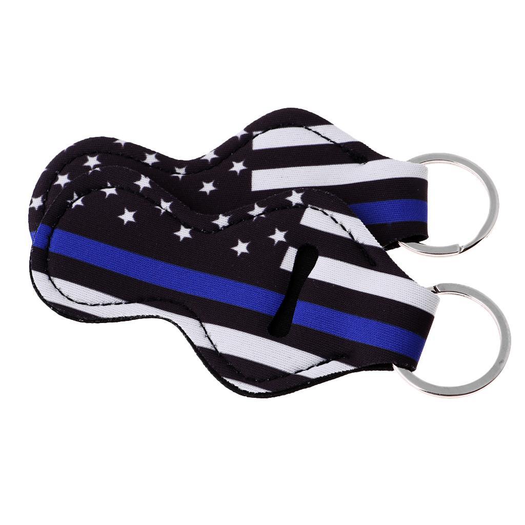 10x Cute Design Chapstick Lipstick Holder Keychain for Women Gifts -Blue