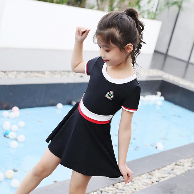 Loe Ngắn Tay Váy Hai Mảnh Bơi Trang Phục Cho Bé Gái Đồ Bơi Trẻ Em Bơi Đồ Tắm