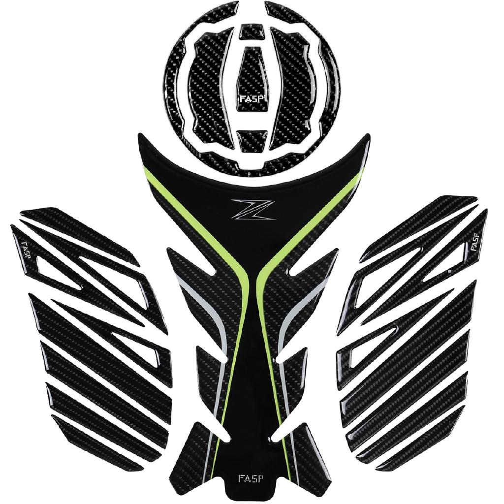 Nhãn dán sợi carbon dùng dán nắp bình xăng xe moto Kawasaki z900 Ninja 650 400