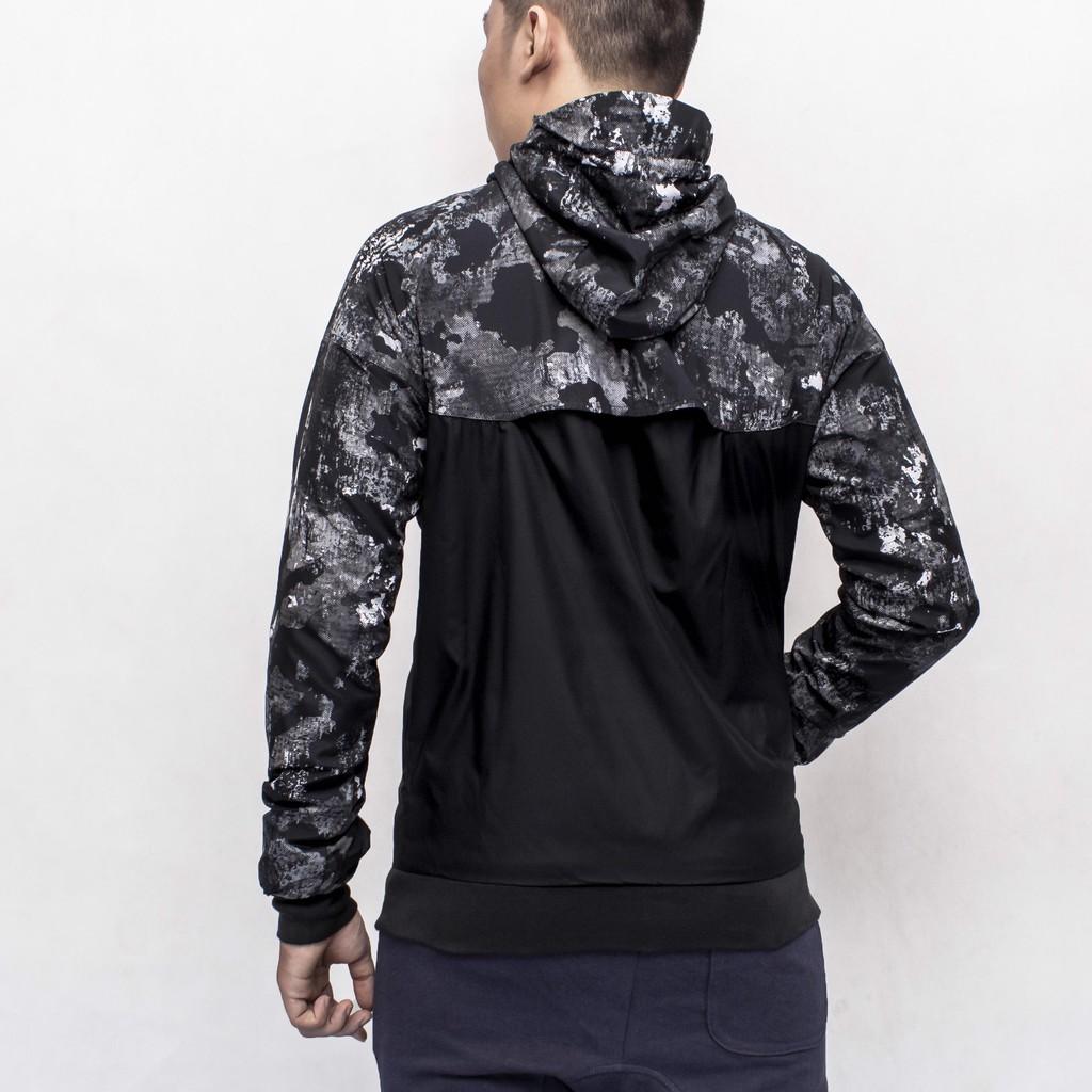 ÁO KHOÁC WIND CAMO - XÁM ĐEN