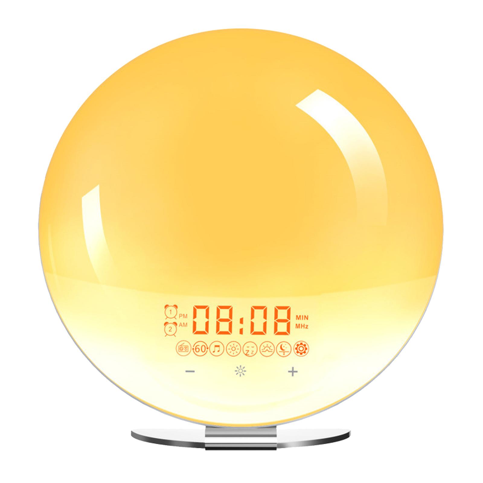 Wake Up Light Sunrise Simulation Alarm Clock FM Radio White Noise Sounds EU