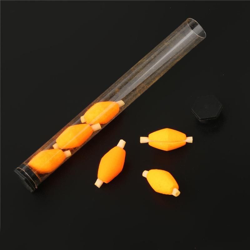2x6Pcs Tube Float Foam Strike Indicator for Fly Fishing Orange Plastic Tube