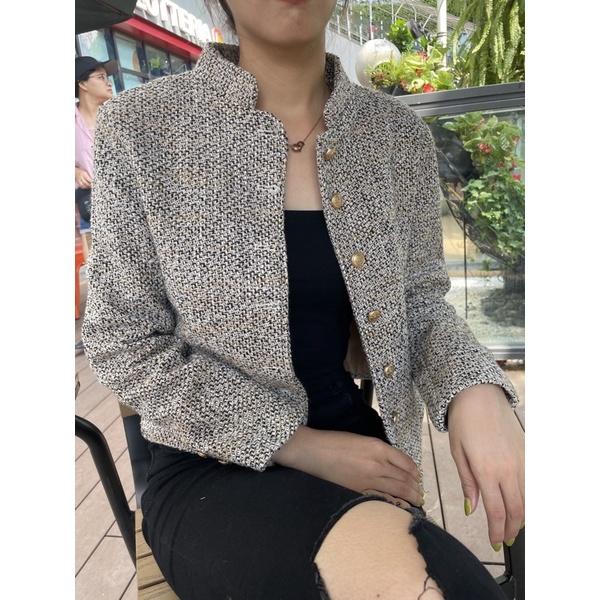 Áo Dạ Cổ Trụ 2 Lớp Cúc Đồng Đệm Vai Form Chuẩn - Sarang Clothing