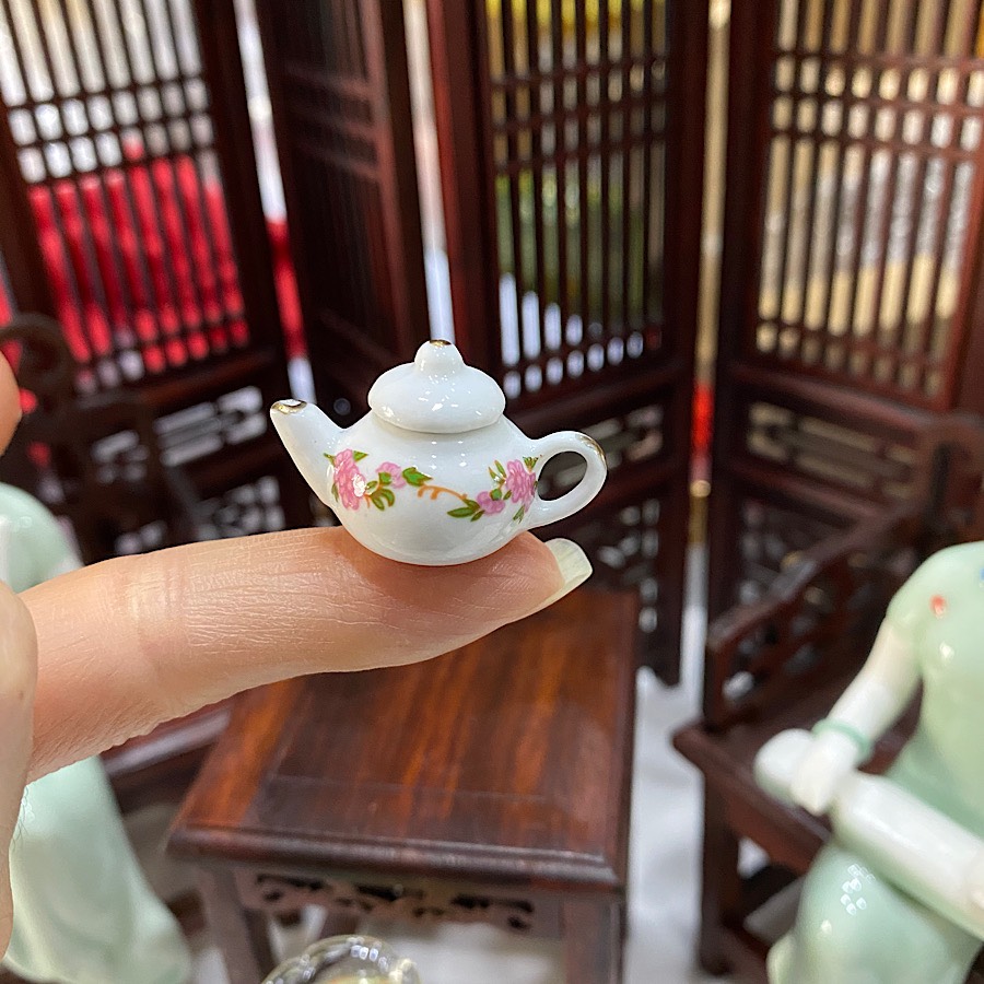 BỘ ẤM TRÀ TÍ HON ĐỂ TRANG TRÍ 11 món BẰNG GỐM SỨ
