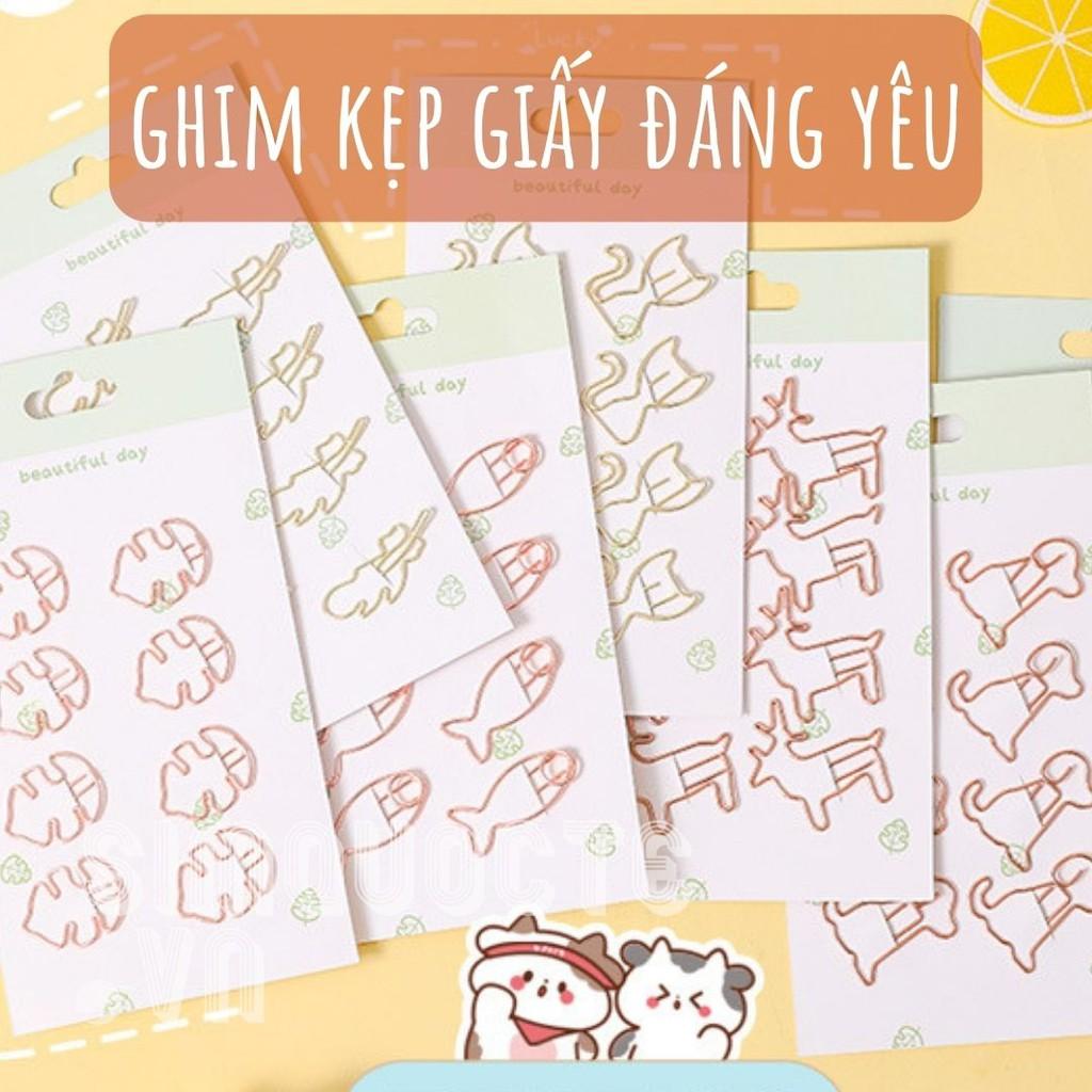 Ghim kẹp giấy hình thù con vật đáng yêu bằng kim loại