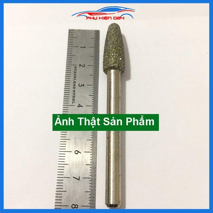 1 đầu mài kim cương trục lắp 6mm đường kính mũi 6mm, 8mm, 10mm, 12mm, 14mm, 16mm, 20mm, 25mm