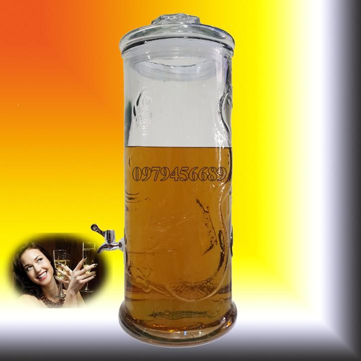 Bình thủy tinh trụ rồng 25 lít