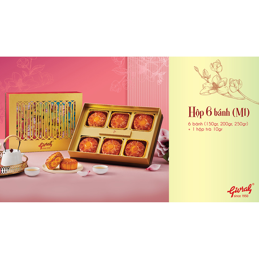 Hộp 6 Bánh Trung Thu Givral Trăng Yêu Thương 2(150 gr)