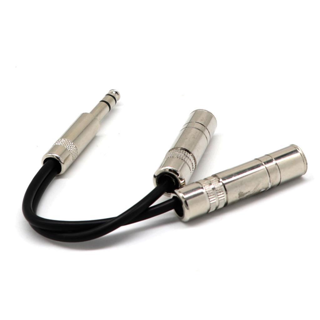 2x  1/4"  2X 6.5mm TRS   Y Splitter Cable Connector